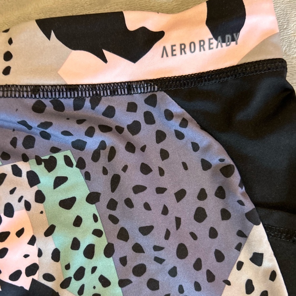 Adidas Kids Patterned Leggings - Multicolor Girls Size L/14 - Picture 4 of 9